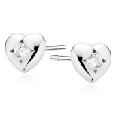 Cercei argint inima cu piatra DiAmanti Z1501E-DIA